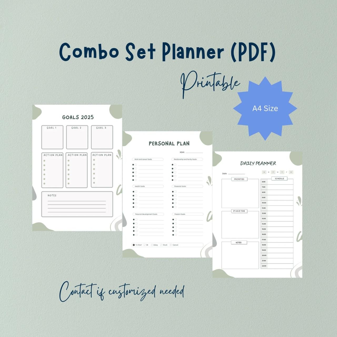 Income Tracker Bundle minimalist Printable PDF Format Combo Set Planner Printable (PDF Format) Minimalist - Image 1