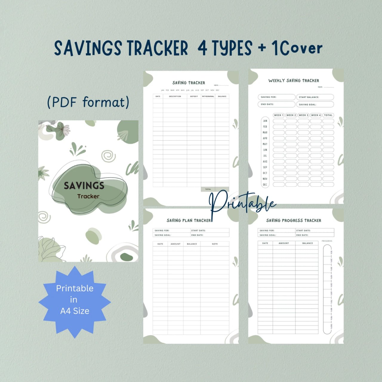 photo_2026-01-20_16-53-36 Savings Tracker (4 Types + 1 Cover) Digital plan Printable PDF Format - Image 1