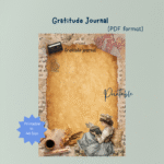 Vintage Gratitude Journal Page – Printable A4 | Daily Journal Sheet, Scrapbook